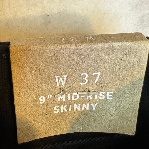 NWT Madewell jeans 9" mid rise skinny black 37 button fly grunge goth emo crop - Picture 13 of 16